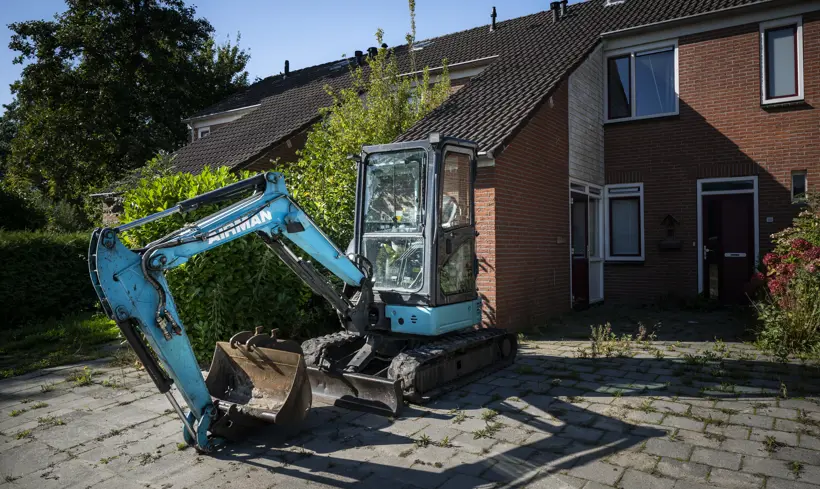 graafmachine in de straat